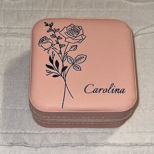 New! Pink Jewelry Box with Floral Design